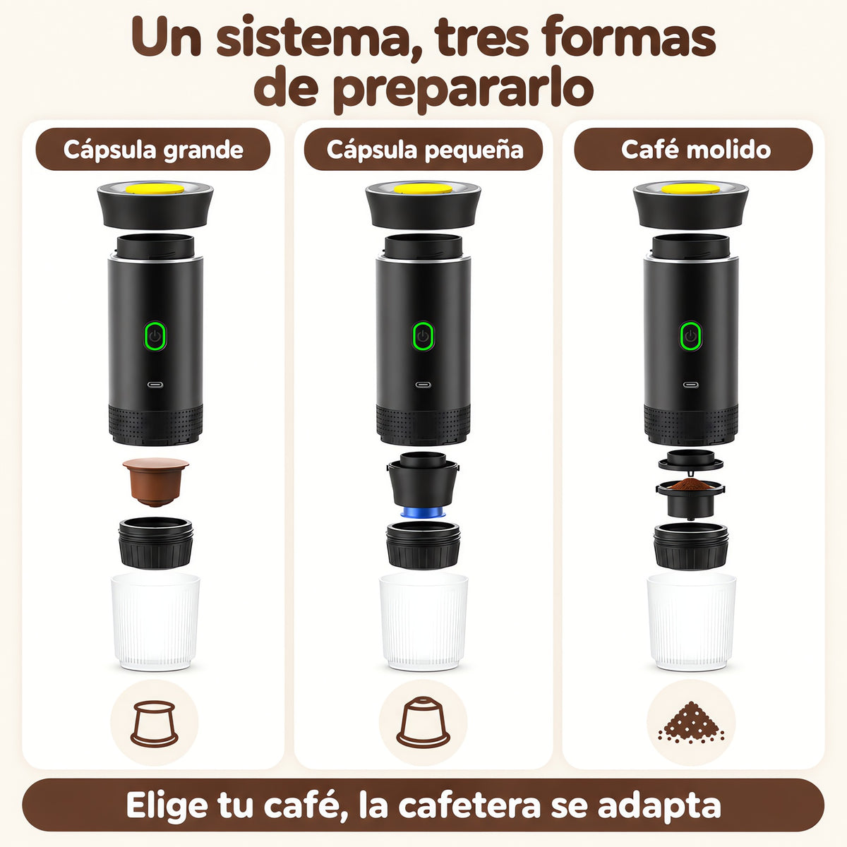 Cafetera Portátil 3 en 1 | Brenela TM - Brenela